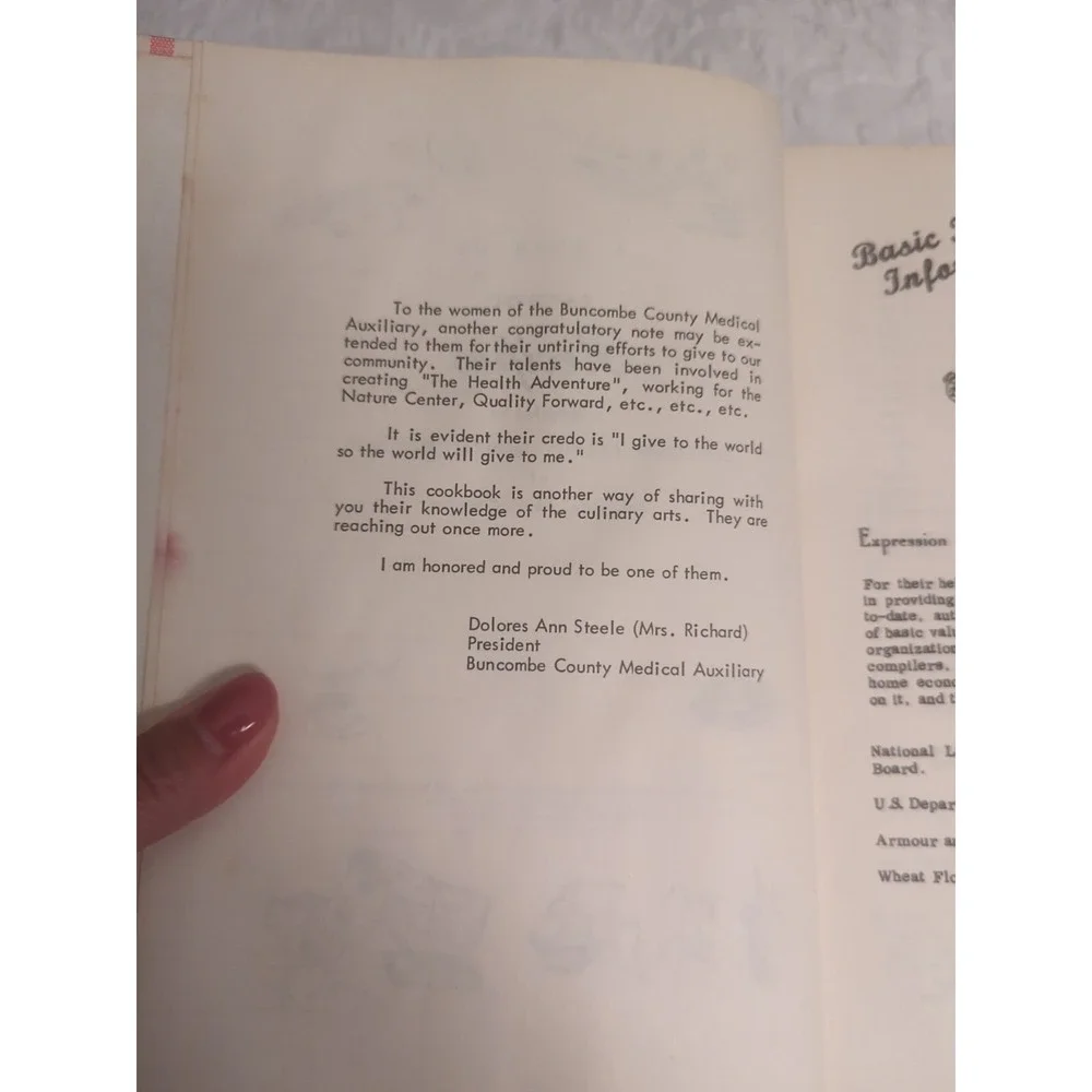 Buncombe‎ County Medical Auxiliary Cookbook 1978 Asheville, NC Kitchen Witchery